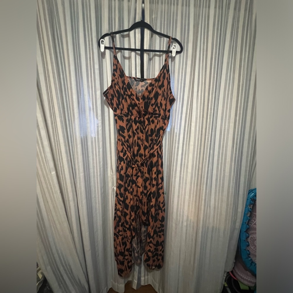 SHEIN ikat hi-low maxi dress